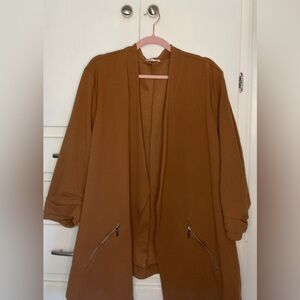 Maurices Camel Open-Front Blazer